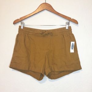 NWT Tan Brown Linen Casual Beach Shorts